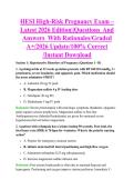 HESI High-Risk Pregnancy Exam &ndash; &NewLine;Latest 2026 Edition&vert;&vert;Questions  And &NewLine;Answers  With Rationales&sol;Graded &NewLine;A&plus;&sol;2026 Update&sol;100&percnt; Correct &NewLine;&sol;Instant Download