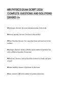 MRI PHYSICS EXAM SCRIPT 2026 &NewLine;COMPLETE QUESTIONS AND SOLUTIONS &NewLine;GRADED A&plus; 