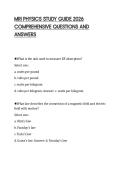 MRI PHYSICS STUDY GUIDE 2026 &NewLine;COMPREHENSIVE QUESTIONS AND &NewLine;ANSWERS