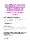 HESI PEDIATRIC INFECTIOUS &NewLine;DISEASE EXAM &lpar;2026 Edition&rpar;&vert;&vert; &NewLine;questions  and answers  with &NewLine;rationales&sol;graded A&plus;&sol;2026 &NewLine;update&sol;100&percnt; correct &sol;instant &NewLine;download