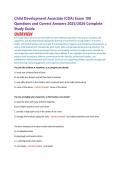 Child Development Associate &lpar;CDA&rpar; Exam 100 &NewLine;Questions and Correct Answers 2025&sol;2026 Complete &NewLine;Study Guide