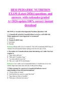 HESI PEDIATRIC NUTRITION &NewLine;EXAM &lpar;Latest 2026&rpar;&vert;&vert; questions  and &NewLine;answers  with rationales&sol;graded &NewLine;A&plus;&sol;2026 update&sol;100&percnt; correct &sol;instant &NewLine;download 