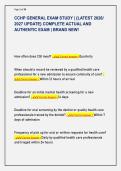 CCHP GENERAL EXAM STUDY &vert; &lbrace;LATEST 2026&sol; &NewLine;2027 UPDATE&rcub; COMPLETE ACTUAL AND &NewLine;AUTHENTIC EXAM &vert; BRAND NEW&excl;