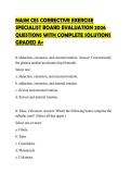 NASM CES CORRECTIVE EXERCISE&NewLine;SPECIALIST ACTUAL PAPER 2026&NewLine;QUESTIONS WITH COMPLETE SOLUTIONS&NewLine;GRADED A&plus;