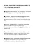 APHON FINAL STUDY PAPER 2026 COMPLETE&NewLine;QUESTIONS AND ANSWERS
