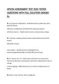 APHON ASSESSMENT TEST 2026 TESTED&NewLine;QUESTIONS WITH FULL SOLUTION GRADED&NewLine;A&plus;