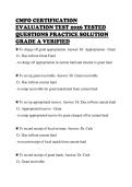 CMFO CERTIFICATION&NewLine;EVALUATION TEST 2026 TESTED&NewLine;QUESTIONS PRACTICE SOLUTION&NewLine;GRADE A VERIFIED