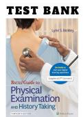 Full Test Bank&colon; Bates' Guide to Physical Examination and History Taking&comma; 13th Edition &vert; Lynn S&period; Bickley&comma; Peter G&period; Szilagyi&comma; Richard M&period; Hoffman&comma; Rainier P&period; Soriano &vert; Comprehensive Chapter-by-Chapter Coverage &vert; Verified Questions & Correct Answers &vert; 