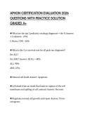 APHON CERTIFICATION EVALUATION 2026&NewLine;QUESTIONS WITH PRACTICE SOLUTION&NewLine;GRADED A&plus;