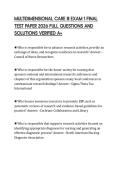 MULTIDIMENSIONAL CARE III EXAM 1 FINAL &NewLine;TEST PAPER 2026 FULL QUESTIONS AND &NewLine;SOLUTIONS VERIFIED A&plus;