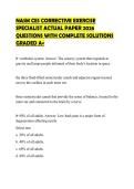 NASM CES CORRECTIVE EXERCISE&NewLine;SPECIALIST BOARD EVALUATION 2026&NewLine;QUESTIONS WITH COMPLETE SOLUTIONS&NewLine;GRADED A&plus;