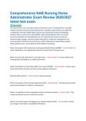 Comprehensive NAB Nursing Home &NewLine;Administrator Exam Review 2026&sol;2027 &NewLine;latest test exam 