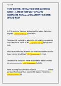 TCFP DRIVER&sol; OPERATOR EXAM QUESTION &NewLine;BANK &vert; &lbrace;LATEST 2026&sol; 2027 UPDATE&rcub; &NewLine;COMPLETE ACTUAL AND AUTHENTIC EXAM &vert; &NewLine;BRAND NEW&excl; 