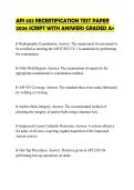 API 653 RECERTIFICATION TEST PAPER&NewLine;2026 SCRIPT WITH ANSWERS GRADED A&plus;