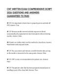 CNT WRITTEN EXAM COMPREHENSIVE SCRIPT&NewLine;2026 QUESTIONS AND ANSWERS&NewLine;GUARANTEED TO PASS