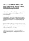 APICS CSCP EXAM 2026 PRACTICE TEST&NewLine;PAPER LOGISTICS AND DEMAND PLANNING&NewLine;REVIEW SHEET FULL SOLUTIONS