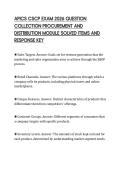 APICS CSCP EXAM 2026 QUESTION&NewLine;COLLECTION PROCUREMENT AND&NewLine;DISTRIBUTION MODULE SOLVED ITEMS AND&NewLine;RESPONSE KEY