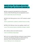 NAHQ ACTUAL TEST PAPER 2026 FULL &NewLine;QUESTIONS AND SOLUTIONS GRADED A&plus;