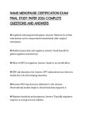 NAMS MENOPAUSE CERTIFICATION EXAM &NewLine;FINAL STUDY PAPER 2026 COMPLETE &NewLine;QUESTIONS AND ANSWERS 