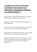 COLORADO NHA EXAM 302 2026 FINAL&NewLine;ASSESSMENT PAPER NURSING HOME&NewLine;OPERATIONS COMPREHENSIVE QUESTIONS&NewLine;AND ANSWERS VERIFIED A&plus;