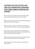 COLORADO NHA EXAM 302 2026 LONG&NewLine;TERM CARE ADMINISTRATION ASSESSMENT&NewLine;STUDY GUIDE COMPLETE QUESTIONS AND&NewLine;ANSWERS