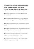 COLORADO NHA EXAM 302 2026 NURSING&NewLine;HOME ADMINISTRATION TEST PAPER&NewLine;QUESTIONS AND SOLUTIONS GRADED A&plus;&NewLine;
