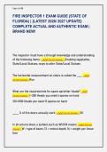 FIRE INSPECTOR 1 EXAM GUIDE &lpar;STATE OF &NewLine;FLORIDA&rpar; &vert; &lbrace;LATEST 2026&sol; 2027 UPDATE&rcub; &NewLine;COMPLETE ACTUAL AND AUTHENTIC EXAM &vert; &NewLine;BRAND NEW&excl;