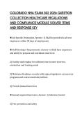 COLORADO NHA EXAM 302 2026 QUESTION&NewLine;COLLECTION HEALTHCARE REGULATIONS&NewLine;AND COMPLIANCE MODULE SOLVED ITEMS&NewLine;AND RESPONSE KEY