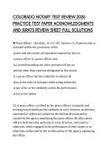 COLORADO NOTARY TEST REVIEW 2026&NewLine;PRACTICE TEST PAPER ACKNOWLEDGMENTS&NewLine;AND JURATS REVIEW SHEET FULL SOLUTIONS