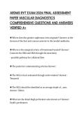 ARDMS RVT EXAM 2026 FINAL ASSESSMENT&NewLine;PAPER VASCULAR DIAGNOSTICS&NewLine;COMPREHENSIVE QUESTIONS AND ANSWERS&NewLine;VERIFIED A&plus;&NewLine;
