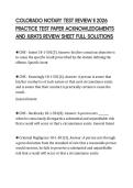 COLORADO NOTARY TEST REVIEW II 2026&NewLine;PRACTICE TEST PAPER ACKNOWLEDGMENTS&NewLine;AND JURATS REVIEW SHEET FULL SOLUTIONS&NewLine;