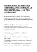 COLORADO NOTARY TEST REVIEW II 2026&NewLine;QUESTION COLLECTION NOTARY DUTIES AND&NewLine;RESPONSIBILITIES MODULE SOLVED ITEMS&NewLine;AND RESPONSE KEY