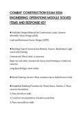 COMBAT CONSTRUCTION EXAM 2026&NewLine;ENGINEERING OPERATIONS MODULE SOLVED&NewLine;ITEMS AND RESPONSE KEY
