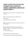 COMBAT CONSTRUCTION EXAM 2026 FINAL&NewLine;ASSESSMENT PAPER CONSTRUCTION&NewLine;PLANNING COMPREHENSIVE QUESTIONS AND&NewLine;ANSWERS VERIFIED A&plus;
