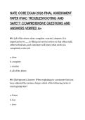 NATE CORE EXAM 2026 FINAL ASSESSMENT &NewLine;PAPER HVAC TROUBLESHOOTING AND &NewLine;SAFETY COMPREHENSIVE QUESTIONS AND &NewLine;ANSWERS VERIFIED A&plus;