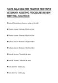 NAVTA AVA EXAM 2026 PRACTICE TEST PAPER &NewLine;VETERINARY ASSISTING PROCEDURES REVIEW &NewLine;SHEET FULL SOLUTIONS 