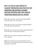 NAVY CS THE ART AND SCIENCE OF &NewLine;CULINARY PREPARATION 2026 PRACTICE TEST &NewLine;QUESTIONS AND DETAILED COOKING &NewLine;METHODS NUTRITION AND FOOD SERVICE &NewLine;OPERATIONS BREAKDOWN FULL REVIEW