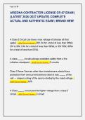 ARIZONA CONTRACTOR LICENSE CR-67 EXAM &vert; &NewLine;&lbrace;LATEST 2026&sol; 2027 UPDATE&rcub; COMPLETE &NewLine;ACTUAL AND AUTHENTIC EXAM &vert; BRAND NEW&excl; 
