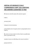 ARIZONA LIFE INSURANCE EXAM 2&NewLine;COMPREHENSIVE SCRIPT 2026 QUESTIONS&NewLine;AND ANSWERS GUARANTEED TO PASS