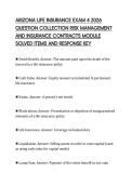 ARIZONA LIFE INSURANCE EXAM 4 2026&NewLine;QUESTION COLLECTION RISK MANAGEMENT&NewLine;AND INSURANCE CONTRACTS MODULE&NewLine;SOLVED ITEMS AND RESPONSE KEY