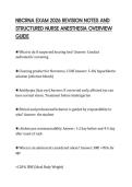 NBCRNA EXAM 2026 REVISION NOTES AND &NewLine;STRUCTURED NURSE ANESTHESIA OVERVIEW &NewLine;GUIDE 