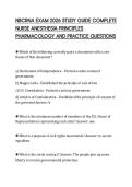 NBCRNA EXAM 2026 STUDY GUIDE COMPLETE &NewLine;NURSE ANESTHESIA PRINCIPLES &NewLine;PHARMACOLOGY AND PRACTICE QUESTIONS