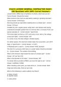 CSLB B License General Contractor Exam 330 Questions with 100&percnt; Correct Answers Complete