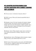 NC ADJUSTER LICENSE PRACTICE TEST PAPER&NewLine;2026 COMPLETE QUESTIONS AND&NewLine;SOLUTIONS GRADED A&plus;