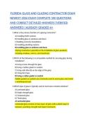Florida Glass and Glazing Contractor Exam Complete 100 Questions with Verified Detailed Answers