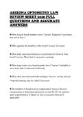 ARIZONA OPTOMETRY LAW&NewLine;REVIEW SHEET 2026 FULL&NewLine;QUESTIONS AND ACCURATE&NewLine;ANSWERS 