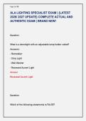 ALA LIGHTING SPECIALIST EXAM &vert; &lbrace;LATEST &NewLine;2026&sol; 2027 UPDATE&rcub; COMPLETE ACTUAL AND &NewLine;AUTHENTIC EXAM &vert; BRAND NEW&excl;