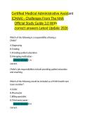 Certified Medical Administrative Assistant CMAA NHA Study Guide 3&period;0 Complete Questions and Answers