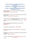 CLASS D SECURITY LICENSE EXAM &vert; 2 ACCURATE CURRENTLY TESTING EXAM VERSIONS AND A STUDY GUIDE &vert; ACTUAL AND EXPERT VERIFIED FOR GUARANTEED PASS &NewLine;