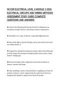 NCCER ELECTRICAL LEVEL 2 MODULE 3 2026 &NewLine;ELECTRICAL CIRCUITS AND WIRING METHODS &NewLine;ASSESSMENT STUDY GUIDE COMPLETE &NewLine;QUESTIONS AND ANSWERS 